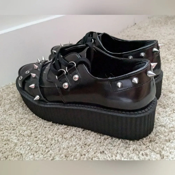 KILLSTAR Platform Spiked Twisted Black Creepers Size 10 NWOB - Picture 5 of 9